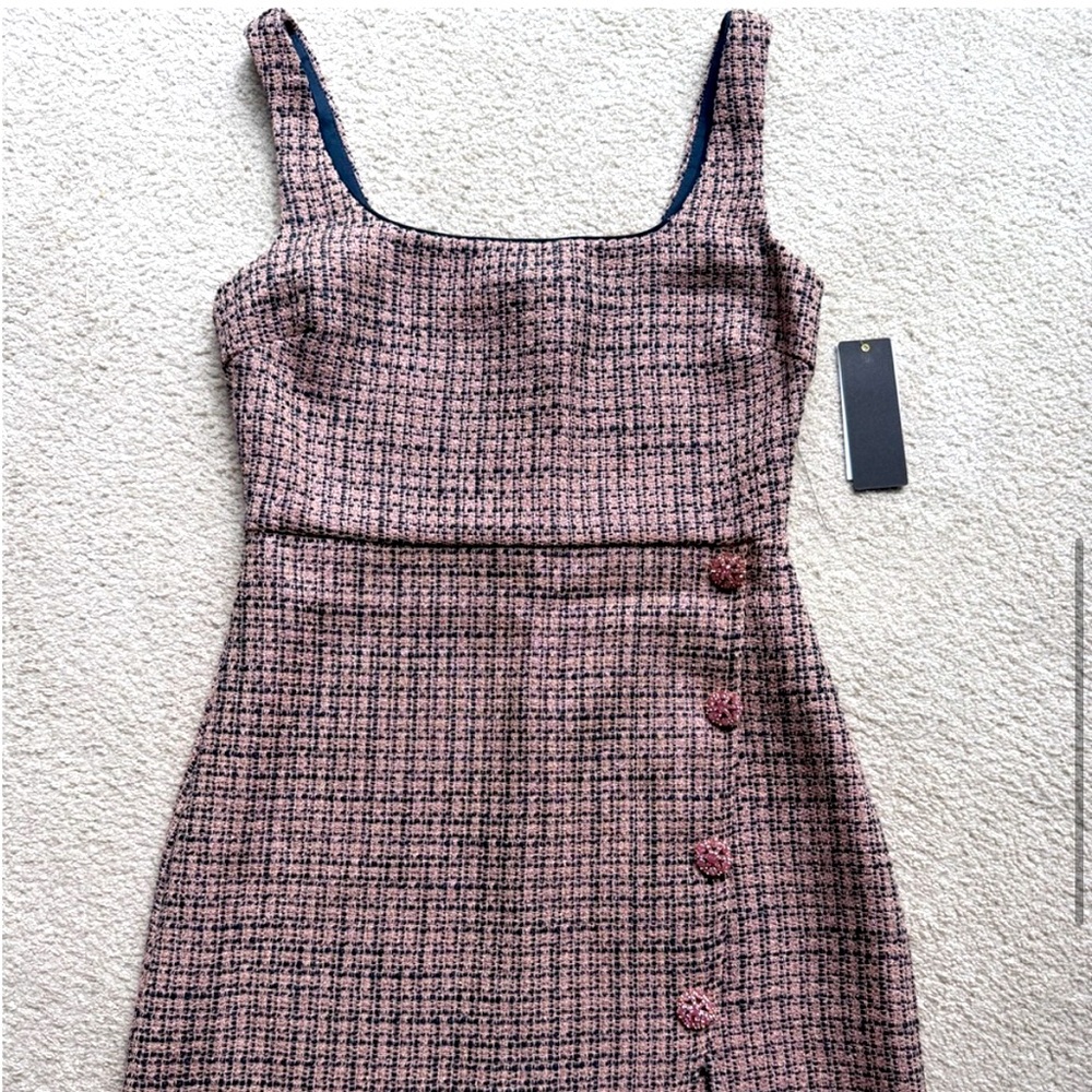 New City Studios Square-Neck Tweed Mini Dress - Picture 8 of 12